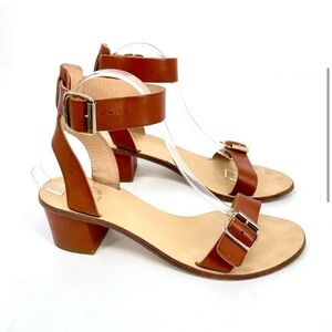 ATP Carmen Leather Block Heel Dress Sandal Size 39